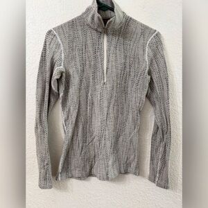 Icebreaker Merino Wool 260 1/4 Zip Base Layer Top - Light Heather Gray